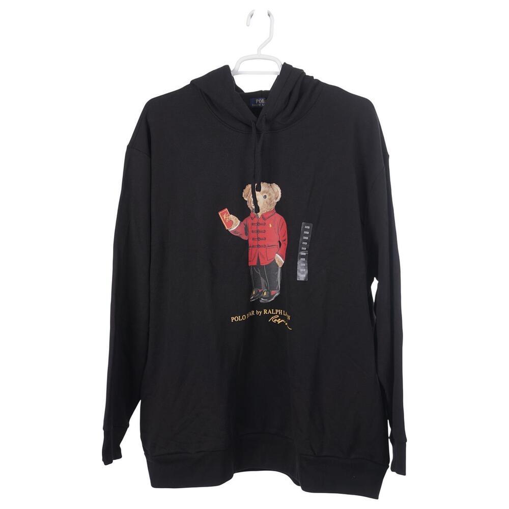 NWOT Polo Ralph Lauren Hoodie 3XB Lunar New Year Polo Bear Black Pockets